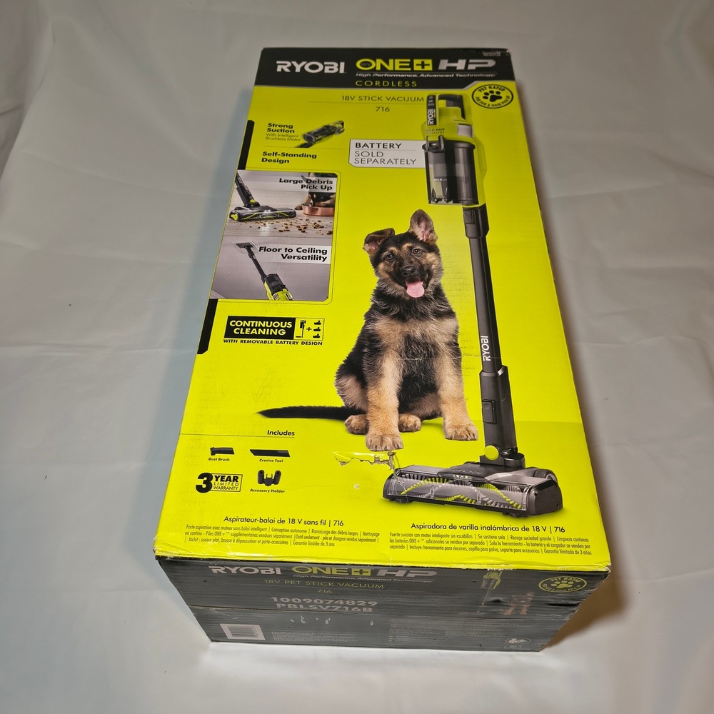 Ryobi ONE+ HP 18V Cordless Pet Stick Vacuum Cleaner PBLSV716B Tool Only NEW